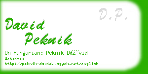 david peknik business card